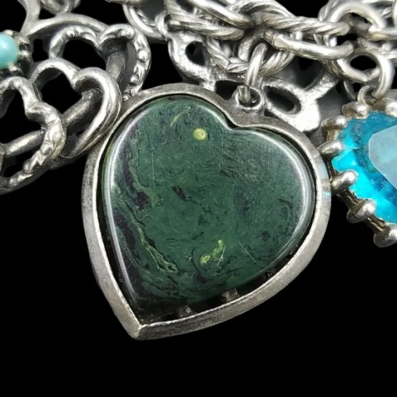 Vintage ART, Arthur Pepper Heart, Snake, Bakelite Charm Bracelet - Picture 5 of 8